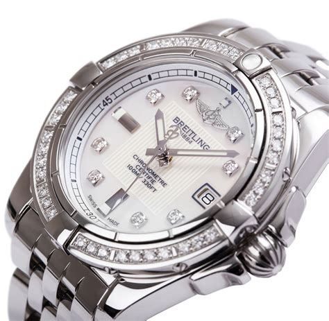 breitling ladies watch diamonds|breitling with diamond bezel.